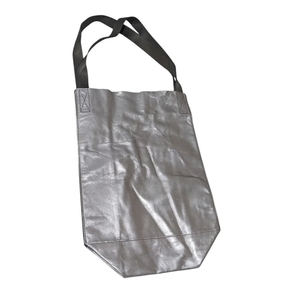 Rag & Bone Silver Metallic Tote Bag Shopper Carry All‎